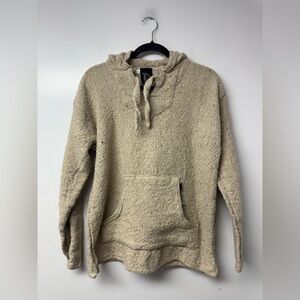 Baja Billy’s Hoodie Medium Oatmeal Mexican Pullover Surf Baja Hooded Sweater